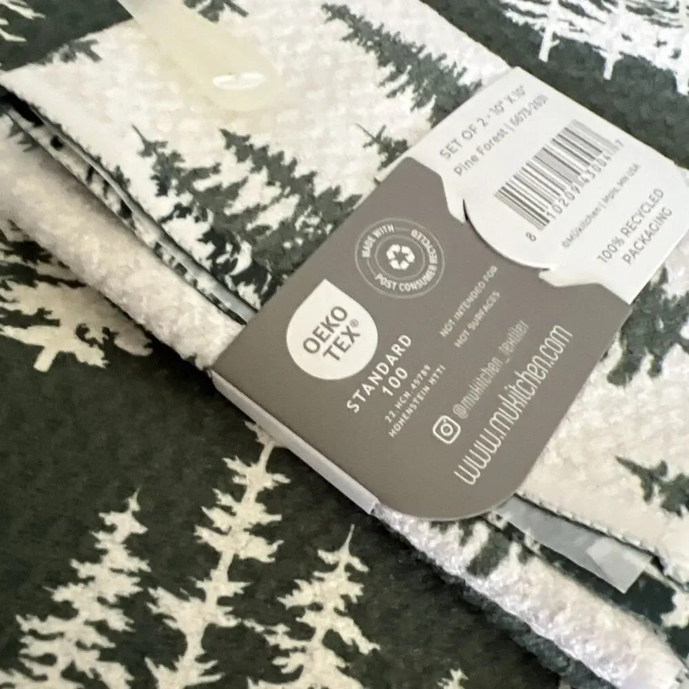 Vibe By MUkitchen Lot Of 4 Tea Towel Cloths Pot Holder New Recycled Material
